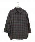URUウル）の古着「WOOL CHECK OVERSHIR」｜グレー
