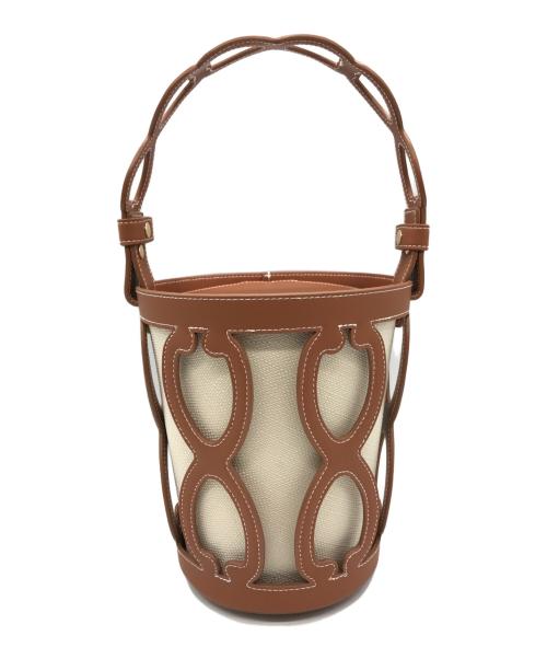 SEVEN TEN by MIHO KAWAHITO（セブン テン バイ ミホ カワヒト）SEVEN TEN by MIHO KAWAHITO (セブン テン バイ ミホ カワヒト) カットワークレザーバケットバッグ ブラウン サイズ:-の古着・服飾アイテム