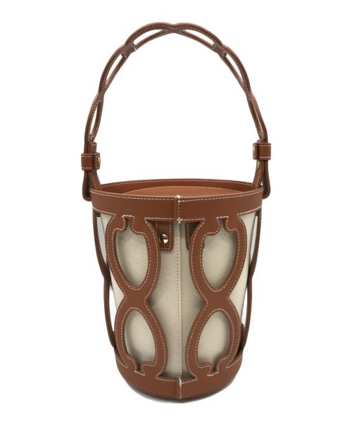 SEVEN TEN by MIHO KAWAHITO（セブン テン バイ ミホ カワヒト）SEVEN TEN by MIHO KAWAHITO (セブン テン バイ ミホ カワヒト) カットワークレザーバケットバッグ ブラウン サイズ:-の古着・服飾アイテム