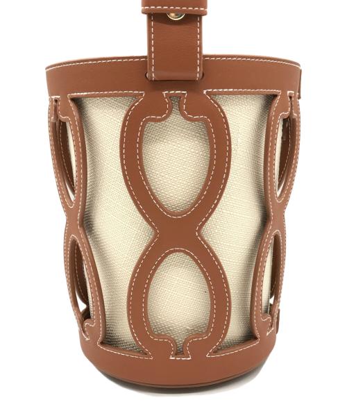 SEVEN TEN by MIHO KAWAHITO（セブン テン バイ ミホ カワヒト）SEVEN TEN by MIHO KAWAHITO (セブン テン バイ ミホ カワヒト) カットワークレザーバケットバッグ ブラウン サイズ:-の古着・服飾アイテム