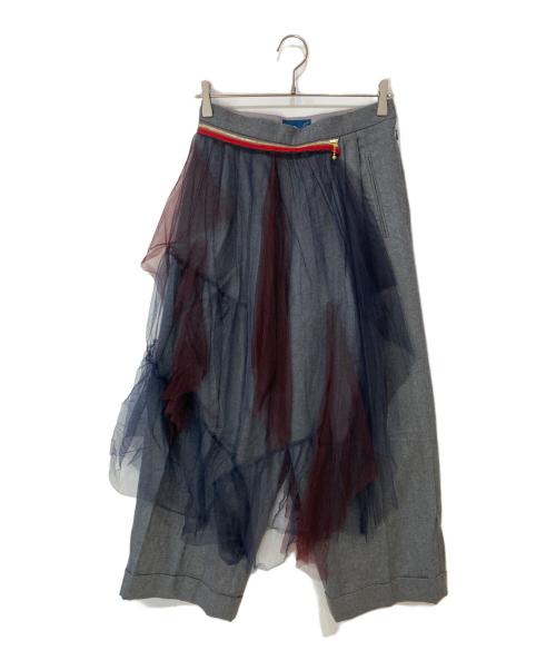KOLOR（カラー）KOLOR (カラー) 20AW チュールパネルワイドパンツ グレー サイズ:Lの古着・服飾アイテム