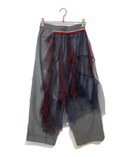 KOLOR（カラー）KOLOR (カラー) 20AW チュールパネルワイドパンツ グレー サイズ:Lの古着・服飾アイテム