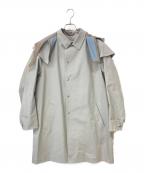 KOLORカラー）の古着「フーデッドステンカラーコート」｜グレー