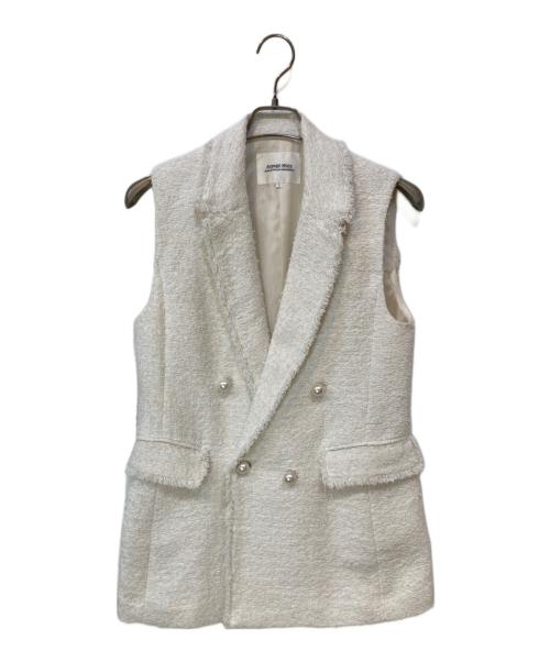 ARPEGE STORY（アルページュストーリー）ARPEGE STORY (アルページュストーリー) パールボタンツイードテーラージレ ホワイト サイズ:1の古着・服飾アイテム