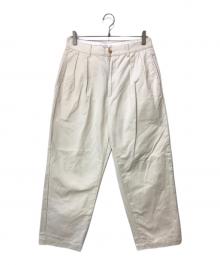 CIOTA（シオタ）の古着「ツータック チノ ワイド テーパード パンツ」｜ホワイト