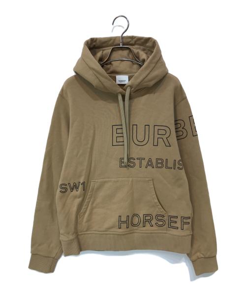 BURBERRY LONDON ENGLAND（バーバリー ロンドン イングランド）BURBERRY LONDON ENGLAND (バーバリー ロンドン イングランド) HORSEFFERRY PRINT OVERSIZE HOODIE ベージュ サイズ:Sの古着・服飾アイテム