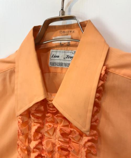 Lion of Troy（ライオン オブ トロイ）Lion of Troy (ライオン オブ トロイ) ヴィンテージフリルシャツ オレンジ サイズ:Lの古着・服飾アイテム