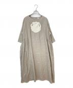 TSUHARU by samansa Mos2ツハル バイ サマンサモスモス）の古着「モノグラム刺繍パーツレースワンピース」｜ベージュ