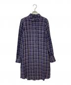 BROOKS BROTHERSブルックスブラザーズ）の古着「チェックシャツワンピース」｜ネイビー