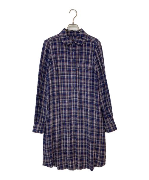BROOKS BROTHERS（ブルックスブラザーズ）BROOKS BROTHERS (ブルックスブラザーズ) チェックシャツワンピース ネイビー サイズ:2の古着・服飾アイテム