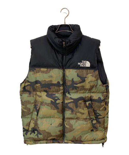 THE NORTH FACE（ザ ノース フェイス）THE NORTH FACE (ザ ノース フェイス) Novelty Nuptse Vest ブラック×カーキ サイズ:XLの古着・服飾アイテム