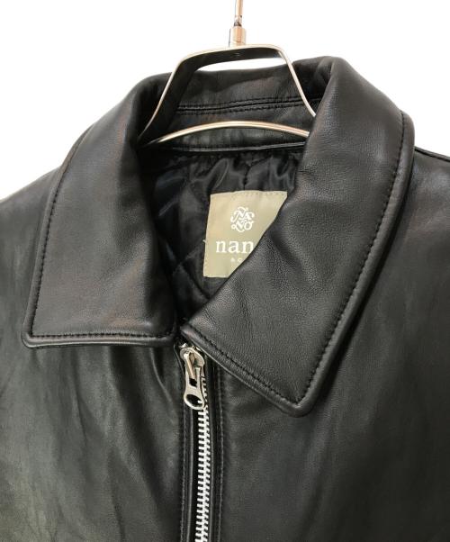 nano&co（ナノアンドコー）nano&co (ナノアンドコー) SHEEP LEATHER ライダースジャケット ブラック サイズ:Mの古着・服飾アイテム