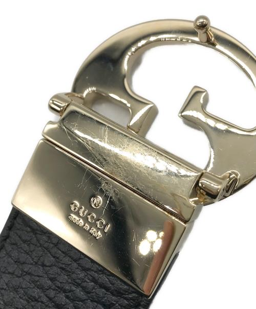 GUCCI（グッチ）GUCCI (グッチ) GGロゴ リバーシブルベルト ブラック×ブルー サイズ:70・28の古着・服飾アイテム