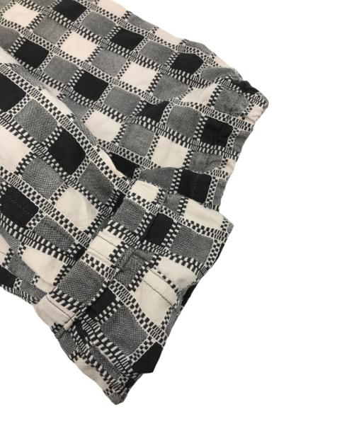 KUON（クオン）KUON (クオン) 吉野格子コーチジャケット ホワイト×ブラック サイズ:XLの古着・服飾アイテム