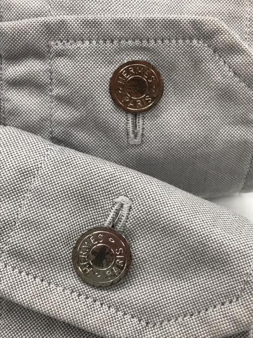 HERMES（エルメス）HERMES (エルメス) ボタンダウンシャツ グレー サイズ:42の古着・服飾アイテム