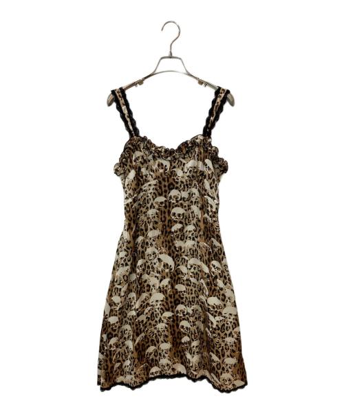 hysterics（ヒステリックス）hysterics (ヒステリックス) スカルレオパードワンピース ブラウン サイズ:FREEの古着・服飾アイテム