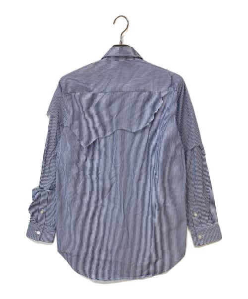YUKI HASHIMOTO（ユウキハシモト）YUKI HASHIMOTO (ユウキハシモト) LAYERED DESTROY SHIRTS ホワイト×ブルー サイズ:44の古着・服飾アイテム