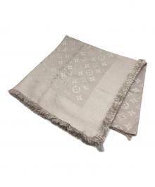 LOUIS VUITTON（ルイ ヴィトン）の古着「ショール・モノグラム シャイン」｜グレージュ