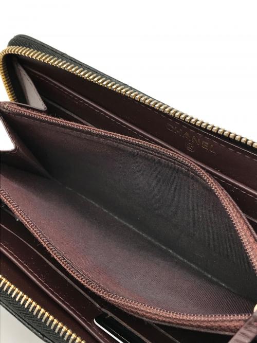 CHANEL（シャネル）CHANEL (シャネル) マトラッセ キャビアスキン クラシックロングジップウォレット ブラック サイズ:-の古着・服飾アイテム