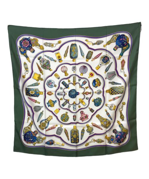 HERMES（エルメス）HERMES (エルメス) 香水瓶 カレ90 シルクスカーフ グリーン サイズ:-の古着・服飾アイテム