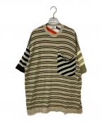 Acne studiosアクネ ストゥディオス）の古着「半袖ボーダーニット」｜ベージュ