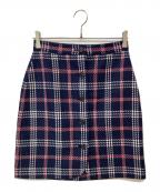 BROOKS BROTHERS Red Fleeceブルックスブラザーズレッドフリース）の古着「フロントボタンチェックスカート」｜ネイビー