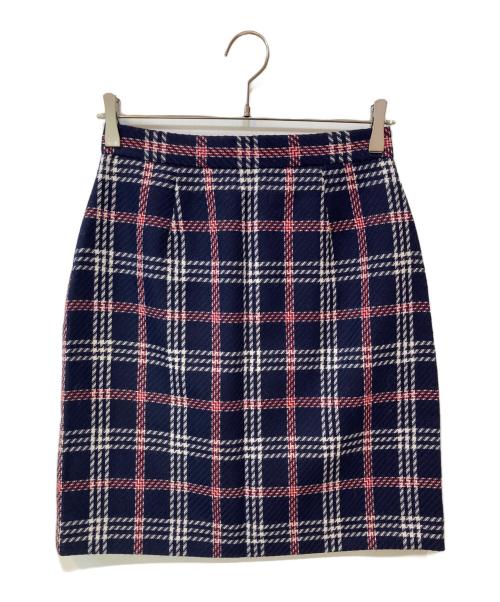 BROOKS BROTHERS Red Fleece（ブルックスブラザーズレッドフリース）BROOKS BROTHERS Red Fleece (ブルックスブラザーズレッドフリース) フロントボタンチェックスカート ネイビーの古着・服飾アイテム