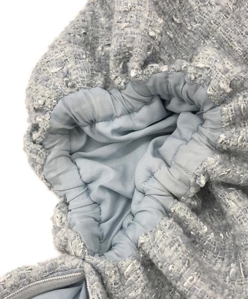 darich（ダーリッチ）darich (ダーリッチ) パフスリーブオフショルツイードトップス ブルー サイズ:Freeの古着・服飾アイテム