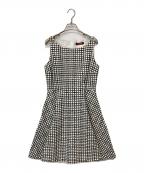 Max Mara Studioマックスマーラ ストゥディオ）の古着「チェック柄ノースリーブワンピース」｜ホワイト×ブラック