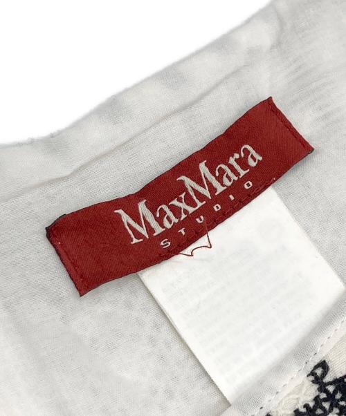 Max Mara Studio（マックスマーラ ストゥディオ）Max Mara Studio (マックスマーラ ストゥディオ) チェック柄ノースリーブワンピース ホワイト×ブラック サイズ:42の古着・服飾アイテム