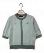 CABANキャバン）の古着「コットン クルーネックハーフスリーブカーディガン」｜ブルー