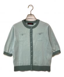 CABAN（キャバン）の古着「コットン クルーネックハーフスリーブカーディガン」｜ブルー