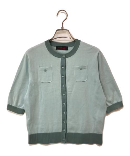 CABAN（キャバン）CABAN (キャバン) コットン クルーネックハーフスリーブカーディガン ブルー サイズ:Fの古着・服飾アイテム