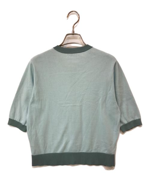 CABAN（キャバン）CABAN (キャバン) コットン クルーネックハーフスリーブカーディガン ブルー サイズ:Fの古着・服飾アイテム