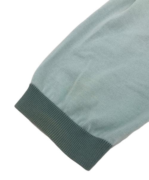 CABAN（キャバン）CABAN (キャバン) コットン クルーネックハーフスリーブカーディガン ブルー サイズ:Fの古着・服飾アイテム