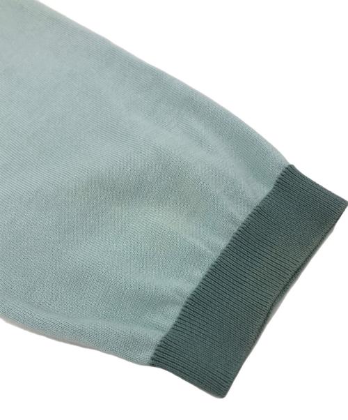 CABAN（キャバン）CABAN (キャバン) コットン クルーネックハーフスリーブカーディガン ブルー サイズ:Fの古着・服飾アイテム