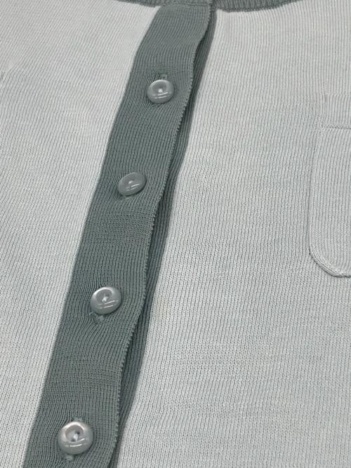 CABAN（キャバン）CABAN (キャバン) コットン クルーネックハーフスリーブカーディガン ブルー サイズ:Fの古着・服飾アイテム