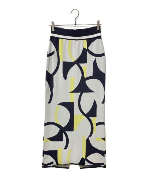 Adam et Rope（アダム エ ロペ）Adam et Rope (アダム エ ロペ) アートジャカードニットスカート グレー サイズ:Fの古着・服飾アイテム