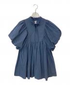 ELLIEエリー）の古着「2WAYハーフボリュームスリーブブラウス」｜ネイビー