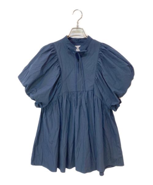 ELLIE（エリー）ELLIE (エリー) 2WAYハーフボリュームスリーブブラウス ネイビー サイズ:Fの古着・服飾アイテム