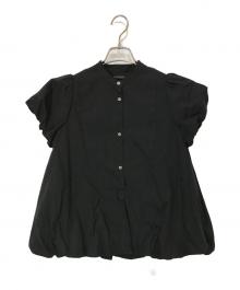 KEINA RITA（ケイナ リタ）の古着「バンドカラーパフスリーブブラウス」｜ブラック