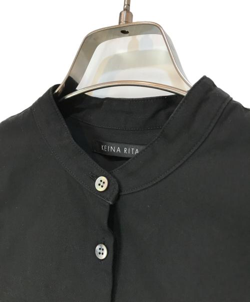 KEINA RITA（ケイナ リタ）KEINA RITA (ケイナ リタ) バンドカラーパフスリーブブラウス ブラック サイズ:36の古着・服飾アイテム