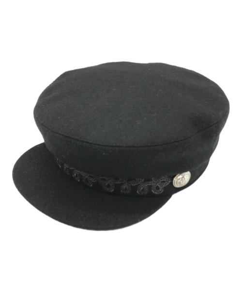 HERMES（エルメス）HERMES (エルメス) CASQUETTE FEMME CABOURG EN FIN ブラック サイズ:58の古着・服飾アイテム