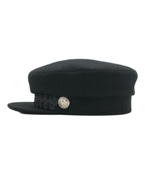 HERMES（エルメス）HERMES (エルメス) CASQUETTE FEMME CABOURG EN FIN ブラック サイズ:58の古着・服飾アイテム