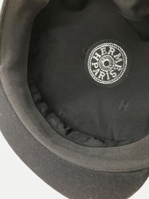 HERMES（エルメス）HERMES (エルメス) CASQUETTE FEMME CABOURG EN FIN ブラック サイズ:58の古着・服飾アイテム