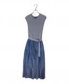 JUSGLITTYジャスグリッティー）の古着「ティアードドッキングワンピース」｜ブルー