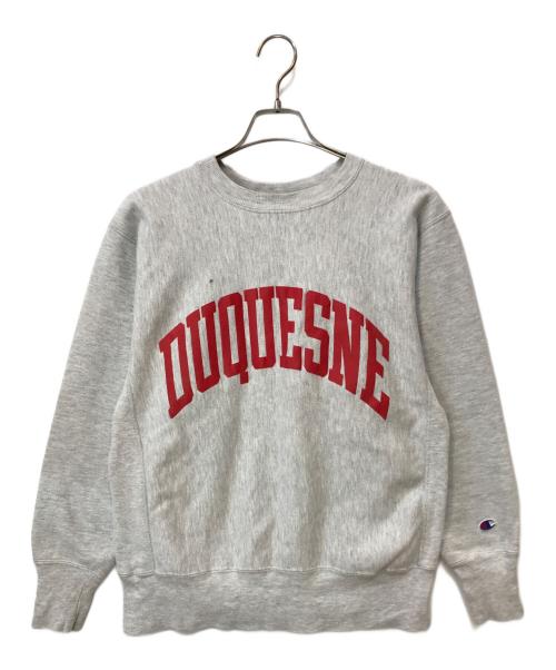 Champion REVERSE WEAVE（チャンピオン リバース ウィーブ）Champion REVERSE WEAVE (チャンピオン リバース ウィーブ) 90s DUQUESNE プリントスウエット グレー サイズ:Lの古着・服飾アイテム