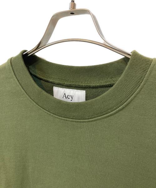 Acy（エイシー）Acy (エイシー) GARMENT DYE CREW NECK SWEAT グリーン サイズ:2の古着・服飾アイテム