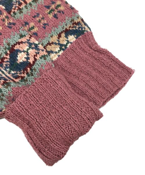 POLO RALPH LAUREN（ポロ・ラルフローレン）POLO RALPH LAUREN (ポロ・ラルフローレン) 総柄シルクリネンニット ピンク サイズ:Mの古着・服飾アイテム