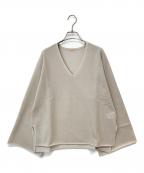 L'Appartement Lisiereアパルトモンリジェール）の古着「PIMA COTTON SILK VNECK KNIT」｜ベージュ